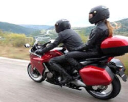 riding on a motorbike
